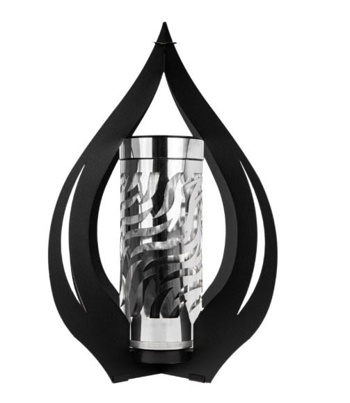 znicz solarny z motywem ognia